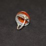 Silver finger ring with amber